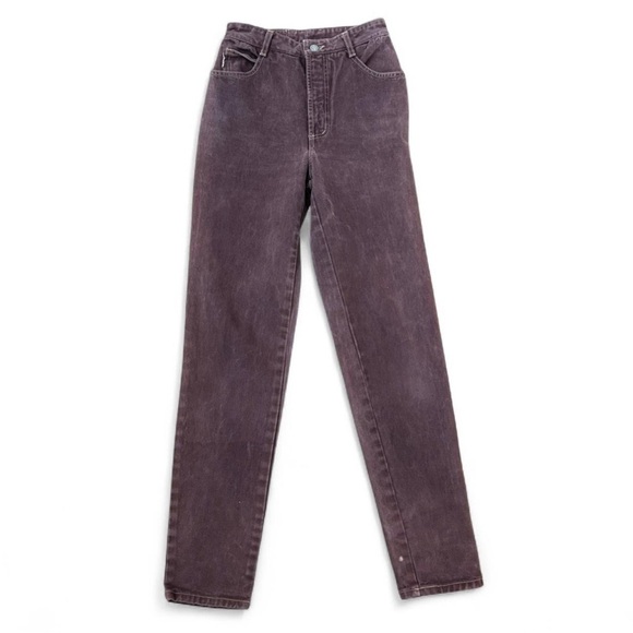 VTG 90s Bongo Jeans Size 5 Brown Denim High Waist Tapered Leg USA Made - Picture 4 of 8